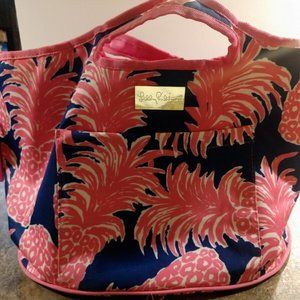 LILLY PULITZER Pineapple Insulated Tote Bucket Beach Bag with Bottle Opener